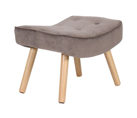 ALMA Σκαμπό - Υποπόδιο, Ύφασμα Velure Καφέ, Πόδια Φυσικό, K/D