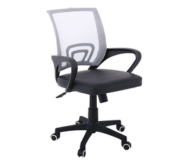 BF2101-P Πολυθρόνα Γραφείου με Ανάκλιση Mesh Γκρι - Μαύρο Pu