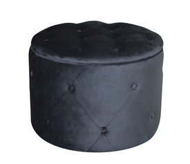 TRAVIS Σκαμπό Αποθηκευτικό, Ύφασμα Velure Απόχρωση Μαύρο