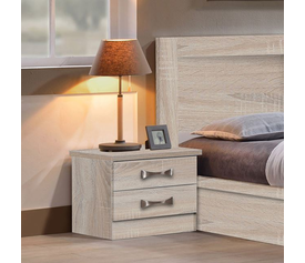 LIFE Κομοδίνο με 2 Συρτάρια, Απόχρωση Sonoma