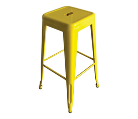 RELIX Σκαμπό Bar Στοιβαζόμενο, Μέταλλο Βαφή Κίτρινο