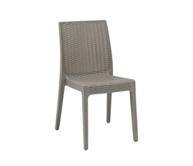 DAFNE Καρέκλα Τραπεζαρίας Κήπου Στοιβαζόμενη, PP Rattan Look UV Protection, Tortora