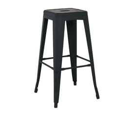 RELIX Σκαμπό Bar Στοιβαζόμενο, Μέταλλο Βαφή Μαύρο Extra Matte