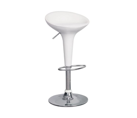 DISCO Σκαμπό BAR, Βάση Χρώμιο, ABS Άσπρο,Ρυθμιζόμενο Ύψος Περιστρεφόμενο