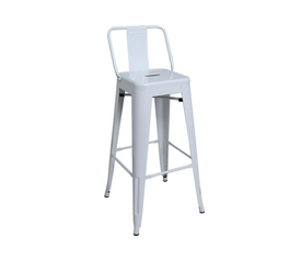 RELIX Σκαμπό Bar-Pro με Πλάτη, Μέταλλο Βαφή  Άσπρο