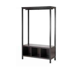 KPS/ ΝΤΟΥΛΑΠΑ OPEN ΞΥΛΟ ΜΕΤΑΛΛΟ ΜΕ ΚΡΕΜΑΣΤΡΑ ΚΑΙ 3 ΧΩΡΟΥΣ ΑΠΟΘΗΚΕΥΣΗΣ 120x55x190 ΜΑΥΡΟ