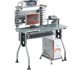 ΓΡΑΦΕΙΟ 100X60X75/89εκ.PVC/ΑΣΗΜΙ ΜΕΤΑΛ./ΤΖΑΜΙ ΑΜΜ./CPU