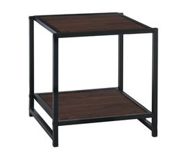 ATOS Κομοδίνο Μέταλλο Βαφή Μαύρο - Mdf Καρυδί