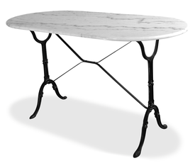 Οβάλ Μεταλλικό Τραπέζι Με Μάρμαρο 120 x 60 x H72cm