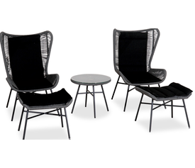 Καθιστικό Σέτ Rattan Με Μεταλλικό Σκελετό ,Σέτ 5 Τεμαχίων