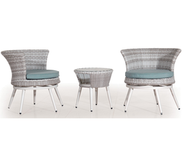 Rattan Καθιστικό Σέτ 3 Τεμαχίων ,Με Αλουμίνιο Σκελετό