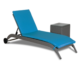 Rattan Ξαπλώστρα Κήπου Με Μεταλλικό Σκελετό Και Τραπεζάκι, Σέτ 2 Τεμαχίων