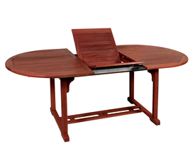 Οβάλ Επεκτεινόμενο τραπέζι Red Shorea 140 + 40 = 180 x 80 x H75cm ΚΕΡΑΣΙ