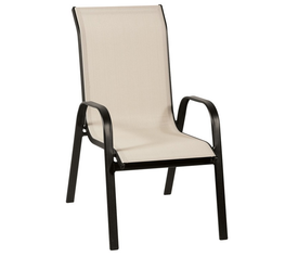 Μάυρη Μεταλλική Στοιβαζόμενη Πολυθρόνα Με Textilene Ύφασμα 55 x 65 x 95(h)cm