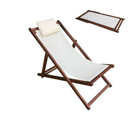 Σαιζ-Λόνγκ - Ξαπλώστρα 3 Θέσεων Acacia - Ύφασμα Εκρού Water Repellent