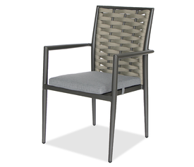 Στοιβαζόμενη Πολυθρόνα 56*56*89cm Αλουμινίου Με Σχοινί Απο Καουτσούκ 5cm