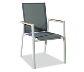 ALABAMA Πολυθρόνα Αλουμινίου Με Διάτρητο Ύφασμα 