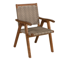 Ξύλινη Πολυθρόνα Acacia Wood Με Rattan 63Χ57Χ90