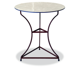 Γαλβανισμένο Στρογγυλό Τραπέζι Με Επιφάνεια Compact Hpl Μπέζ 60 x 74cm