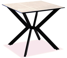 Τετράγωνο Τραπέζι Αλουμινίου Με Επιφάνεια Compact Hpl Μπεζ 80x80x75cm