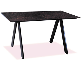 Παραλληλόγραμμο Τραπέζι Αλουμινίου Με Επιφάνεια Compact Hpl Σκουριά 140x80x75cm