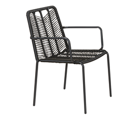 KARDITSA Μεταλλική Στοιβαζόμενη Πολυθρόνα Με Rattan