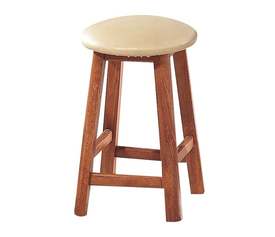 Ξύλινο Σκαμπό Οξιά / Δερματίνη Ø30x45cm