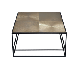 HADSTON COFFEE TABLE ΧΡΥΣΟ ΜΑΥΡΟ ΜΑΥΡΟ 80x80x40