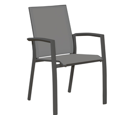 SIENNA Γκρί Πολυθρόνα Αλουμινίου Με Διάτρητο Ύφασμα