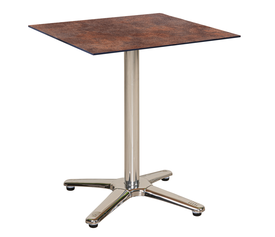 Τετράγωνο Τραπέζι Με Επιφάνεια Hpl Σκουριά Και Ανοξείδωτο Σκελετό 70x70xH75cm