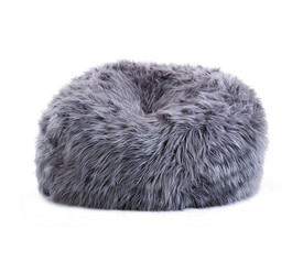 BIGO LUXURY Πουφ Τεχνητή Γούνα Απόχρωση Ανθρακί, Αποσπώμενο Κάλυμμα -  Εσωτερικού χώρου
