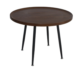 MATRIX Τραπεζάκι Σαλονιού Καθιστικού, Μέταλλο Βαφή Μαύρο, Ξύλο Καρυδί