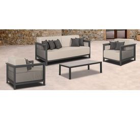 VILLA Καθιστικό Σέτ Αλουμινίου 4 Τεμαχίων Ανθρακί