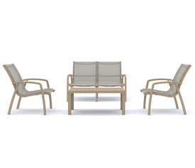 Καθιστικό Σέτ Πολυπροπυλένιου 4 Τεμαχίων Με Διάτρητο Ύφασμα Με UV Προστασία