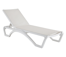 Λευκή Ανακλινόμενη Ξαπλώστρα 5 Θέσεων Πολυπροπυλένιου Με Uv Προστασία Και Διάτρητο Ύφασμα