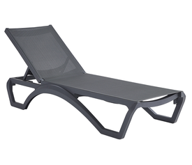 Dark Grey Ανακλινόμενη Ξαπλώστρα 5 Θέσεων Πολυπροπυλένιου Με Uv Προστασία Και Διάτρητο Ύφασμα
