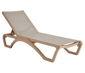 Καφέ Ανακλινόμενη Ξαπλώστρα 5 Θέσεων Πολυπροπυλένιου Με Uv Προστασία Και Διάτρητο Ύφασμα