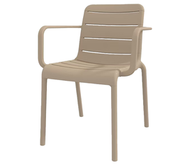 Καφέ Στοιβαζόμενη Πολυθρόνα Πολυπροπυλένιου Με UV Προστασία