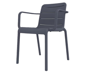 Dark Grey Στοιβαζόμενη Πολυθρόνα Πολυπροπυλένιου Με UV Προστασία