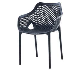 Dark Grey Στοιβαζόμενη Πολυθρόνα Πολυπροπυλένιου Με UV Προστασία