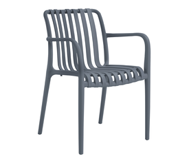 Dark Grey Στοιβαζόμενη Πολυθρόνα Πολυπροπυλένιου Με UV Προστασία