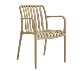 Taupe Στοιβαζόμενη Πολυθρόνα Πολυπροπυλένιου Με UV Προστασία