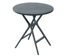 Στρογγυλό Dark Grey Τραπέζι Πολυπροπυλενίου Με Uv Προστασία 68 x 70(h)cm