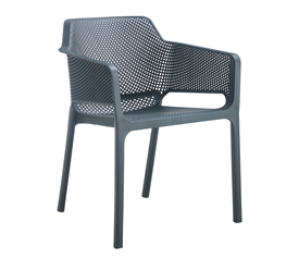 Dark Grey Στοιβαζόμενη Πολυθρόνα Πολυπροπυλένιου Με UV Προστασία