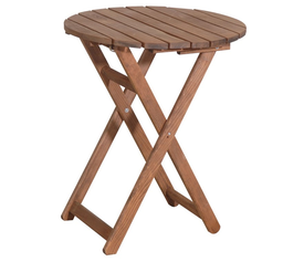 Ξύλινο Στρογγυλό Πτυσσόμενο Τραπέζι Οξυά 80 x 72(h)cm