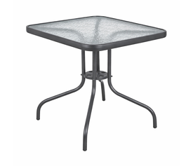 Τετράγωνο Μεταλλικό Τραπέζι Με Τζάμι 80 x 80 x 70(h)cm