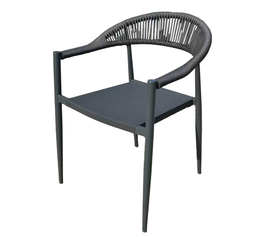 Πολυθρόνα Αλουμινίου Με Γκρί Textline Σχοινί