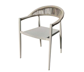 Πολυθρόνα Αλουμινίου Με Γκρί Textline Σχοινί