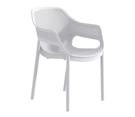 Λευκή Στοιβαζόμενη Πολυθρόνα Πολυπροπυλένιου Με UV Προστασία