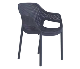 Dark Grey Στοιβαζόμενη Πολυθρόνα Πολυπροπυλένιου Με UV Προστασία